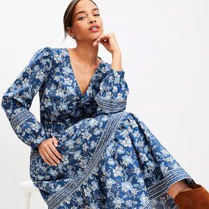 Beautiful Blue flattering LOFT dress